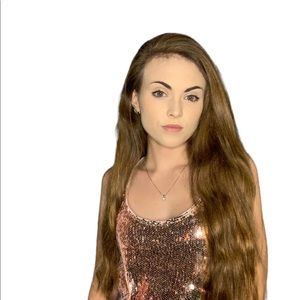 Pink sparkly spaghetti strap blouse